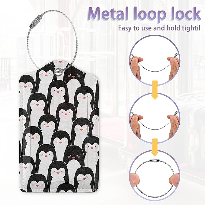 2Pcs Luggage Tag for Suitcase Penguin Animals Cute Luggage Tag - Image 4