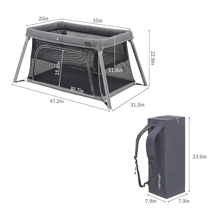 2 in 1 Portable Travel Crib for Toddler, Foldable Crib for Baby, Lightweight - Image 2
