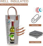 ZORMY Single Bottle Insulated Wine Tote, 1 Bottle Wine Carrier Bag Padded Wine - Image 2
