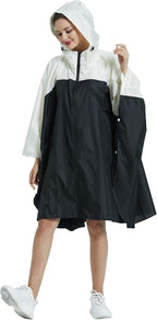 Rain Poncho Jacket Coat Hooded Zipper Style - Image 2