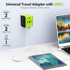 JMFONE International Travel Adapter 2 USB-C & 2 USB-A Ports and Multi AC Sockets - Image 2