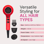 L'ANGE HAIR PowerStyle Turbo Ionic Hair Dryer | 1875 Watt Professional Blow Dryer with Diffuser & Concentrator | Multiple Heat & Speed Settings for Fast Drying | Salon-Grade Styling Tools, Red