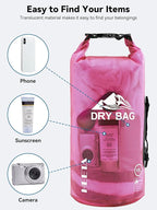 HEETA Dry Bag Waterproof for Women Men, 5L/10L/20L/30L/40L Roll Top Lightweight - Image 7