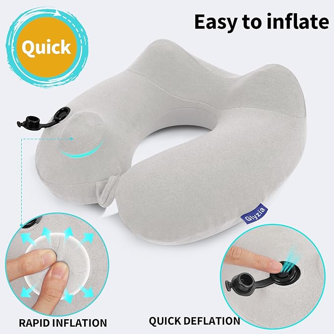 2 Pack Inflatable Travel Neck Pillows - Image 3