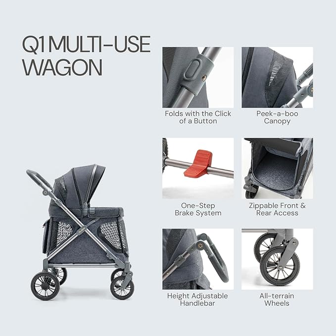 Familidoo Q1 Multi-Use Kids Wagon Stroller – Foldable, Lightweight & All-Terrain - Image 5