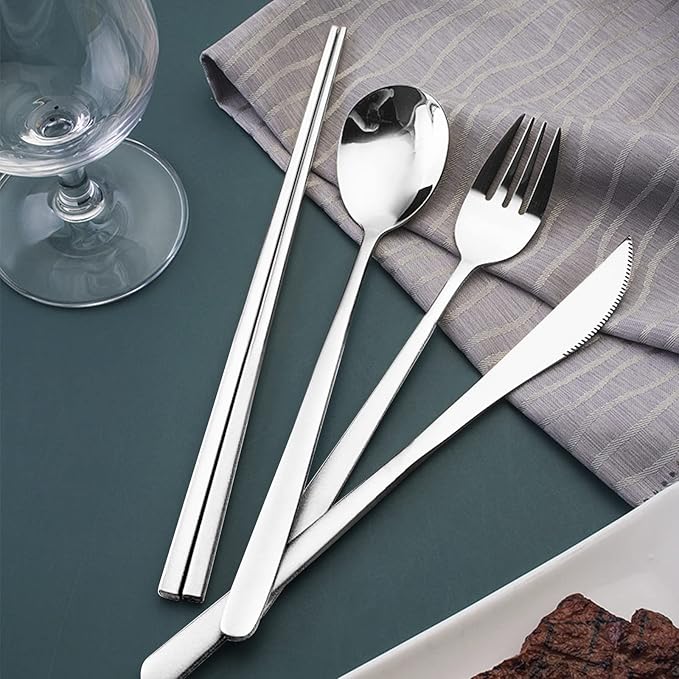 VANRA 4-Piece Portable Travel Utensils Set - Image 7