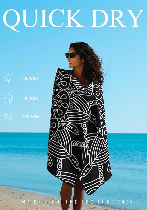 2 Pack Microfiber Lightweight Thin Beach Towel Sand Free Quick Dry Super - Image 6