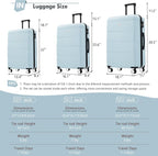 Merax Luggage Sets of 3 Piece Carry on Suitcase Airline Approved, Hardcase - Image 2