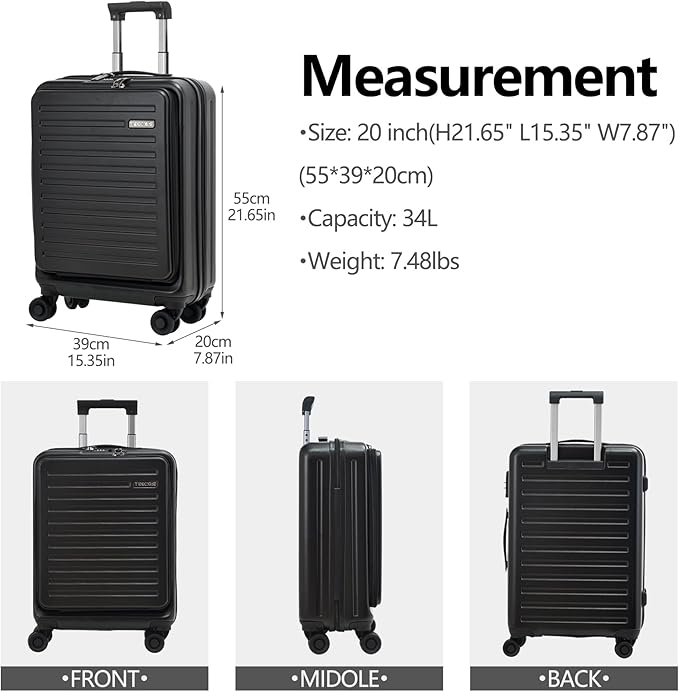 TydeCkare 20 Inch Carry On Luggage - Image 4