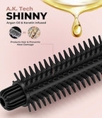 Farery 1 Inch Thermal Brush Curling Iron for Smooth Natural Curls – Anti-Scald Hard Bristles, Lightweight, One-Button Start, Dual Voltage Travel Hair Tool with 360° Swivel Cord, 410°F Fast Heat