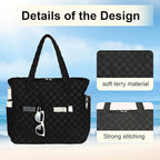 LEDAOU Large Beach Tote Bag Women Waterproof Sandproof Zipper Beach Tote Bag - Image 7