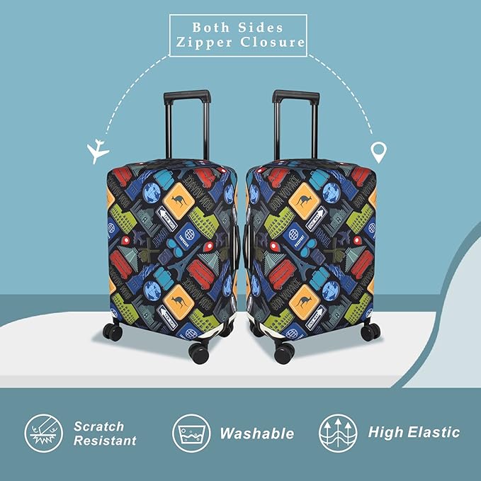 Explore Land Travel Luggage Cover Suitcase Protector Fits 23-26 Inch Case - Image 2