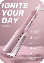 ROSILY Nano Titanium Flat Iron | 1.75 Inch Wide Hair Straightener, Dual Voltage 100-240V, Adjustable Temperature Suitable for All Hair Type, Instant Heat Up