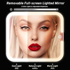 Makeup Bag with Magnetic Detachable Lighted Mirror 360° Swivel Angle, Travel - Image 4