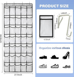 35Large Pockets Over The Door Shoe Organizer, Mesh Pockets Shoe Holder Rack - Image 2