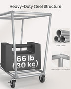 SONGMICS Laundry Basket with Wheels, 2-Section Laundry Sorter, 50.2 Gallons - Image 4