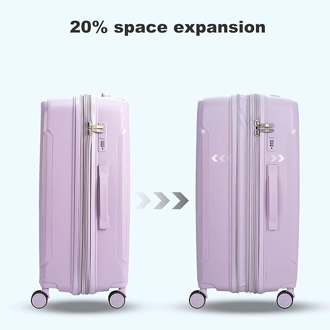 Nazhura Luggage Set, 3-Piece Hardside Suitcase Set, 20-inch Carry On, 28-inch - Image 3
