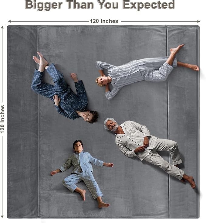 PHF Oversized King Fleece Blanket 120"x120", No Shed No Pilling Big Soft Blanket - Image 6