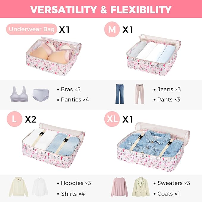 BAGAIL 8 Set Packing Cubes Luggage Packing Organizer Bags - Image 3