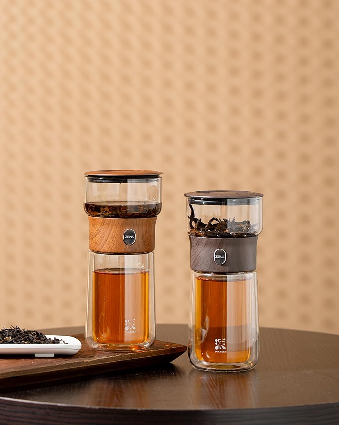 ZENS Modern Glass Infuser Teapot, One Touch Tea Maker - Image 9