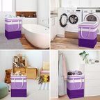 HomeHacks 2 Pack Large Laundry Baskets, Waterproof, Freestanding Laundry Hampers - Image 6