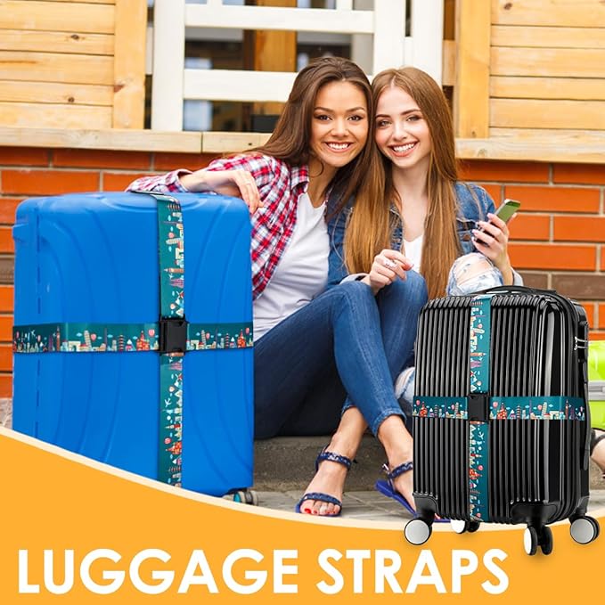Adjustable Travel Luggage Strap Suitcase Belt Travel Bag Accessories 1.96 in W - Image 3