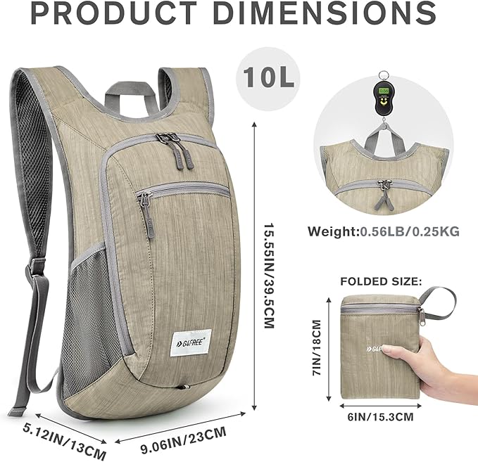 G4Free 10L/15L Hiking Backpack Lightweight Packable Hiking Daypack Small Travel - Image 3