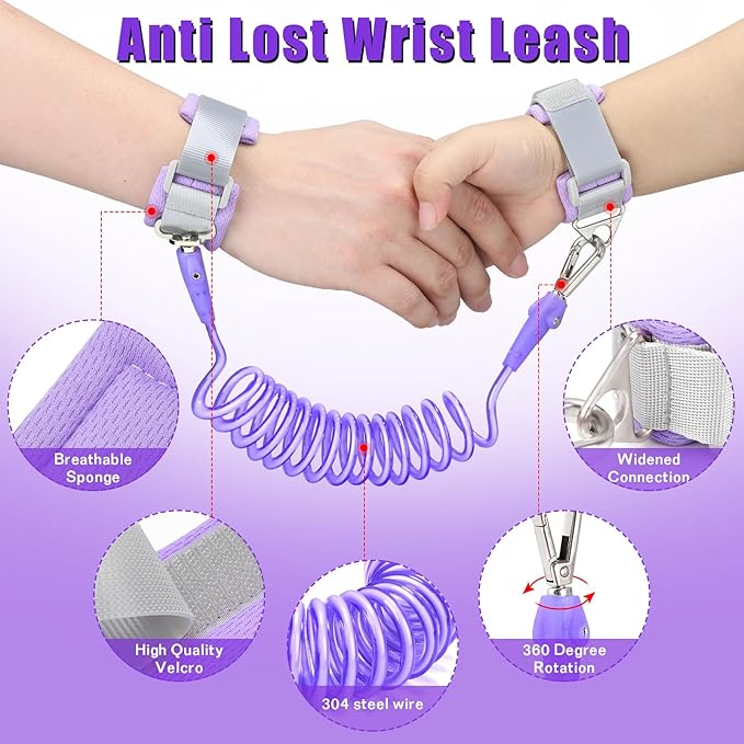 Toddler Leash-Baby Walking Safty Harness and Child Anti Lost Wrist Link - Image 4