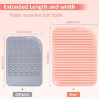Quccefods 2 Pack Heat Resistant Mat Large Silicone Hot Hair Tools Holder for Curling Irons Flat Iron Hair Styling Tools Mat Portable Vanity Pad