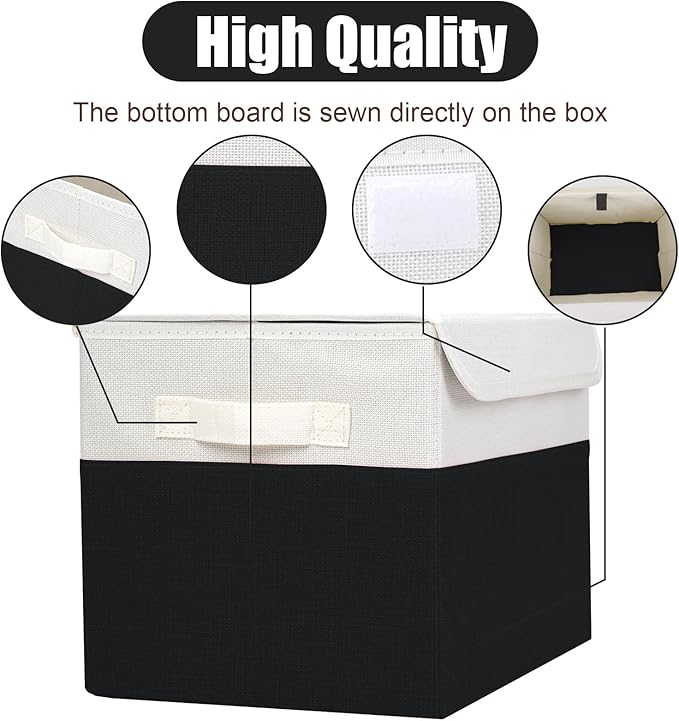Large 22 Quart Linen Fabric Foldable Storage Bin Cube Organizer Basket - Image 5