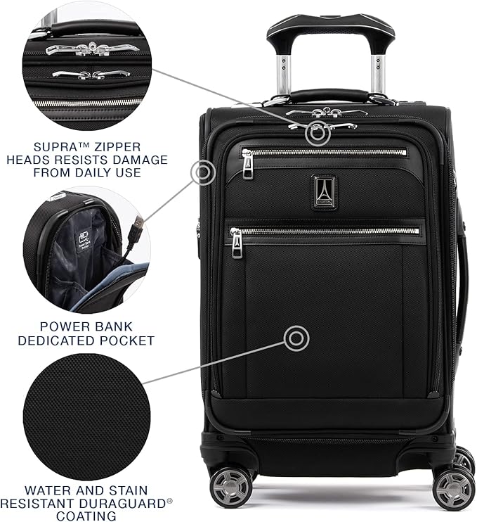 Travelpro Platinum Elite Softside Expandable Carry on Luggage, 8 Wheel Spinner - Image 3