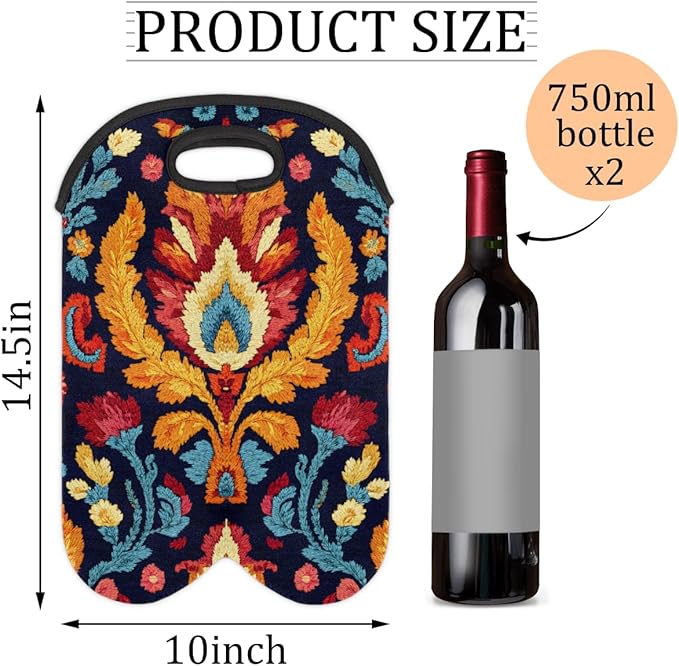Neoprene Wine Tote, Bottle Carrier Gag Insulating Neoprene Thicker, Insulated - Image 2