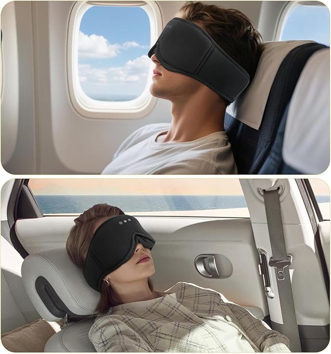 Bamboo Cotton Sleep Mask with Bluetooth Wireless Headphones - Image 9