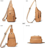 7L Sling Bag for Women Men Leather Small Sling Backpack Daypack Anti Theft - Image 6