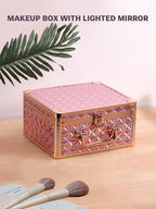 Qislee Makeup Box with A Detachable Lighted Mirror, Waterproof Travel Train Case - Image 7