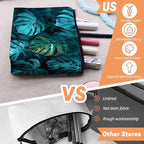 Cosmetic Bags Travel Makeup Toilet Case Waterproof Pouch for Women Girls 6.7X9.45inches - Tropical Monstera Leaves in A Deep Teal Hue