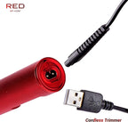 Red by Kiss Hair Trimmer for Men Precision Blade Cordless Trimmer Mens Grooming Kit (Red)