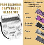 Detachable Adjustable Pet Dog Grooming Clipper 5-in-1 Blade Compatible with WAHL Professional Animal Blade Arco, Bravura, Chromado, Creativa, Figura, and Motion Pet, Dog, and Horse Clippers(7F)(2PACK)
