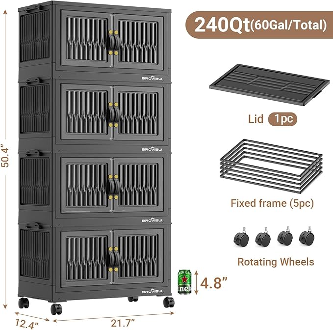BROVIEW 240Qt Stackable Storage Bins - Image 2