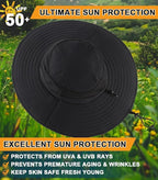 Home Prefer UPF50+ Mens Sun Hat Wide Brim Fishing Hat Foldable Large Brim UV - Image 5