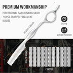Stainless Steel Hair Thinning Styling Razors for Cutting Hair, Hair Texturizing Cutting Razor for Salon and Home,10 PCS Sharp Blades Included