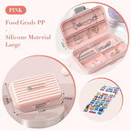 Travel Pill Organizer Box with Medicine Labels, 7 Compartments Portable Pill - Image 2