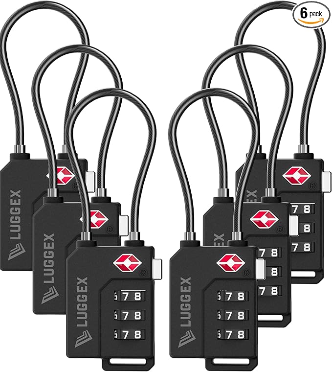 LUGGEX TSA Locks for Luggage, Suitcase Locks TSA Approved, Luggage Locks by LuggeXLUGGAGE