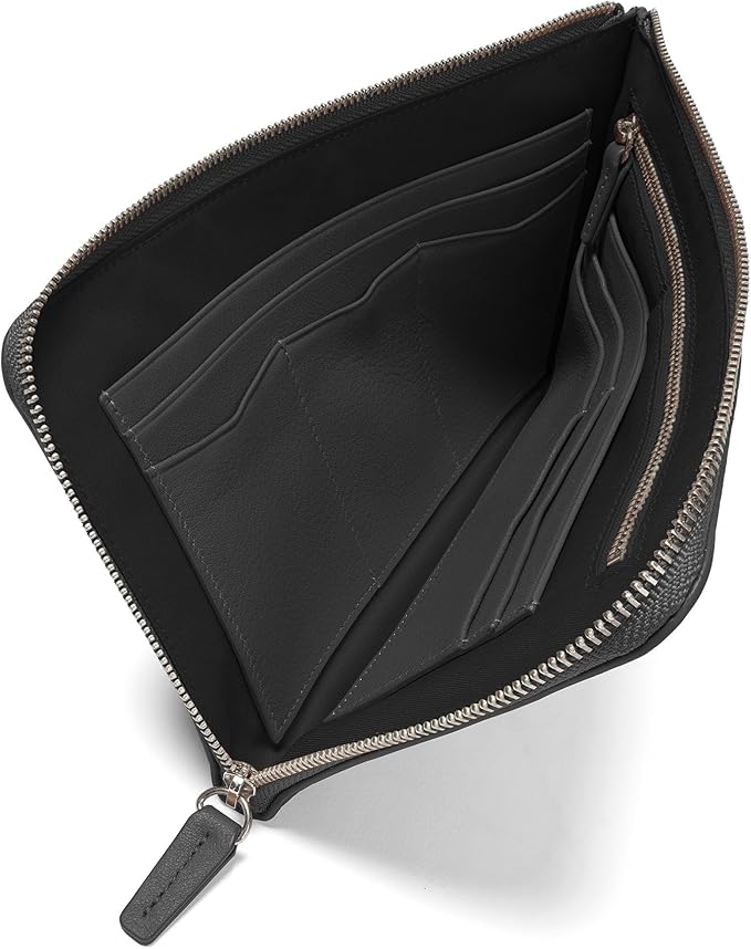 Leatherology RFID Black Onyx Slim Zip Travel Wallet - Image 4