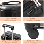 Merax Carry on Luggage Set, 20 Inch Hardshell ABS Suitcase - Image 4