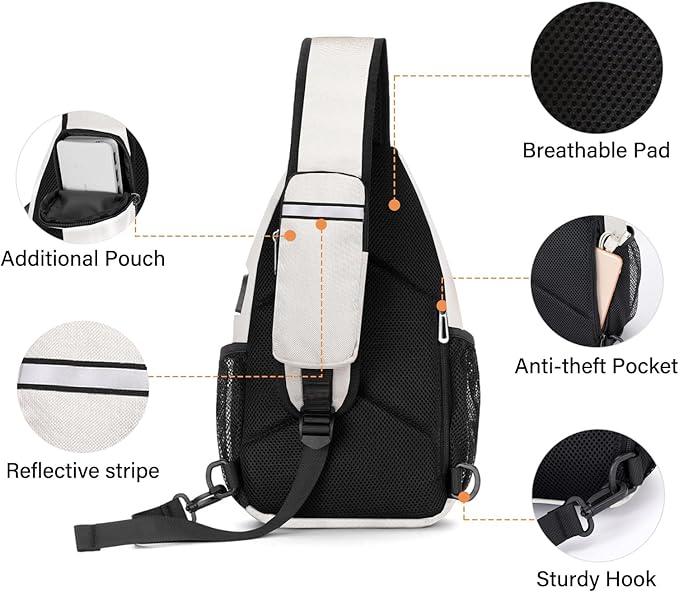 MOSISO Sling Backpack Bag, Crossbody Shoulder Bag Travel Hiking Daypack Chest - Image 4