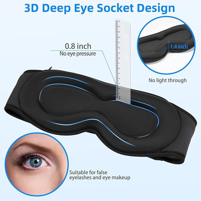 3D Sleep Mask with Bluetooth Headphones, Sleeping Headphones - Image 5