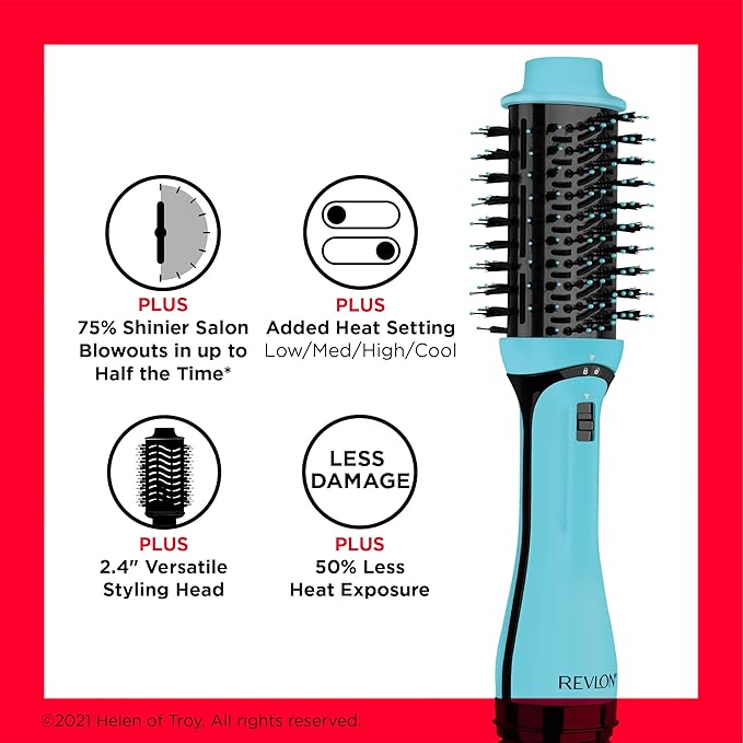 REVLON One Step Volumizer PLUS Hair Dryer and Styler | More Volume, Less Damage, and More Styling Control for Easy and Fast Salon-Style Blowouts, Plus Travel Friendly (Mint)