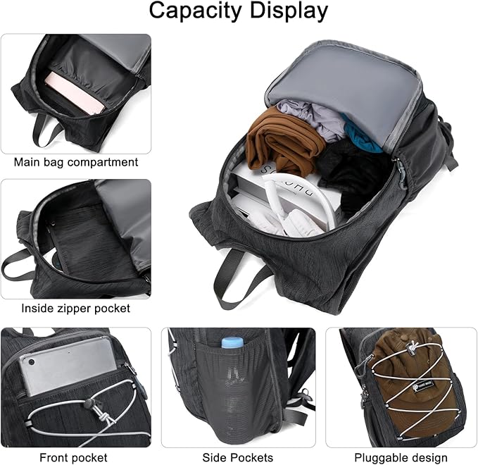 BOVIP 20L Hiking Backpack Lightweight Packable Hiking Daypack Small Travel - Image 3