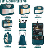 Veken 8 Set Packing Cubes for Travel Essentials, Suitcase Organizer Bags in 4 - Image 2